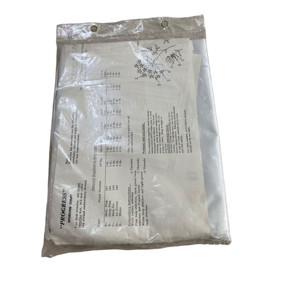 Progress Stamped Permanent Press Tablecloth For Embroidery New Made In USA - Picture 2 of 5